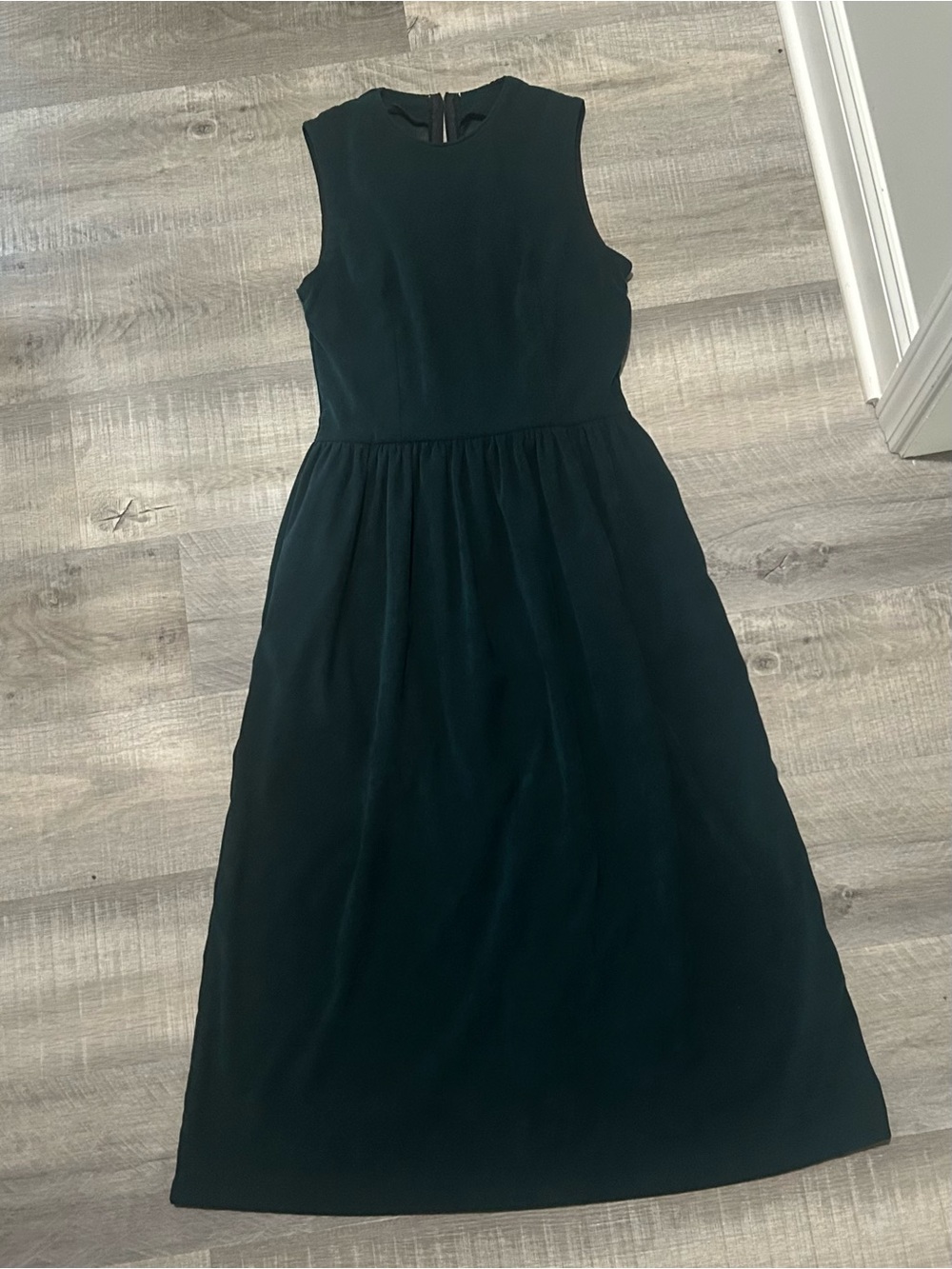 Sleeveless Dark Green Midi Dress - Classic Women's Dress